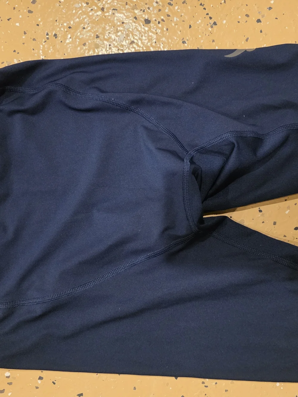 Under Armour Navy Boxer Briefs with Yellow Branded Waistband-Heat Gear